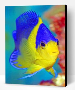 Blue And Golden Fish Underwater Paint By Number
