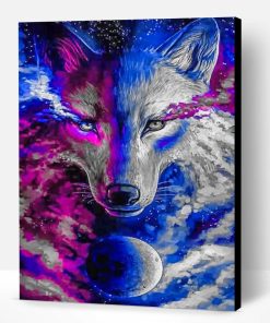 Blue And Purple Wolf Paint By Number