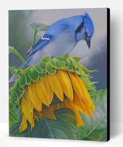 Blue Jay On A Sunflower Paint By Number