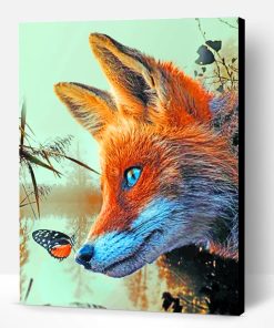 Butterfly And Fox Paint By Number