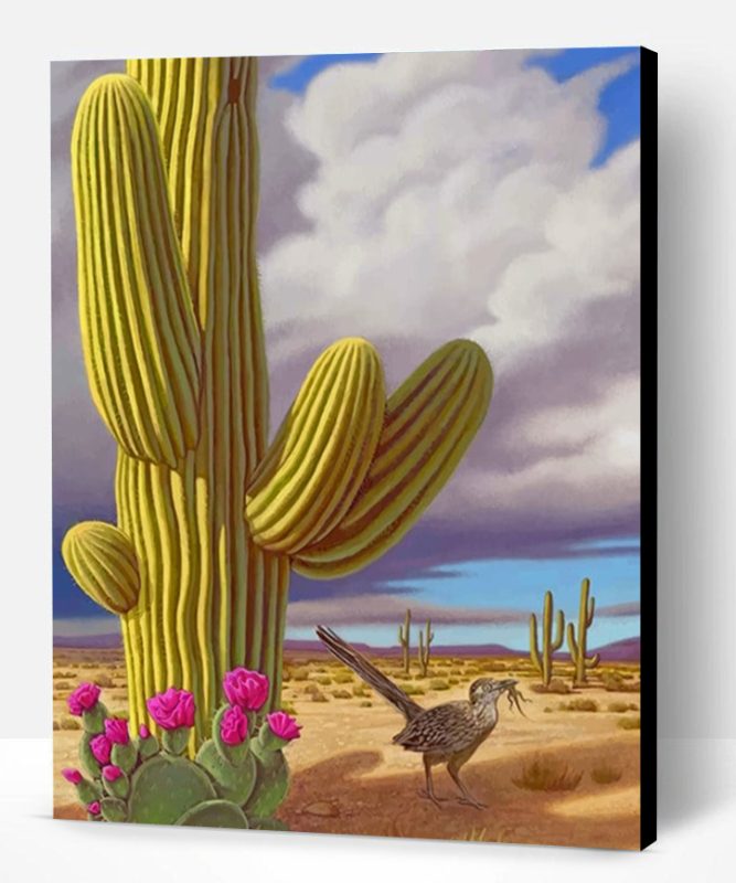 Cactus And Bird Paint By Number