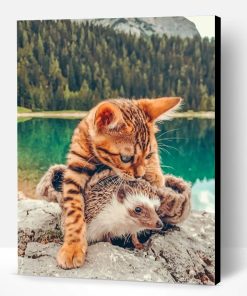 Bengal Cat And Hedgehog Paint By Number