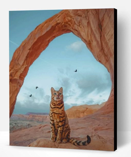 Bengal Cat In Corona Arch Utah Paint By Number