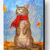 Cat In Autumn Season Paint By Number