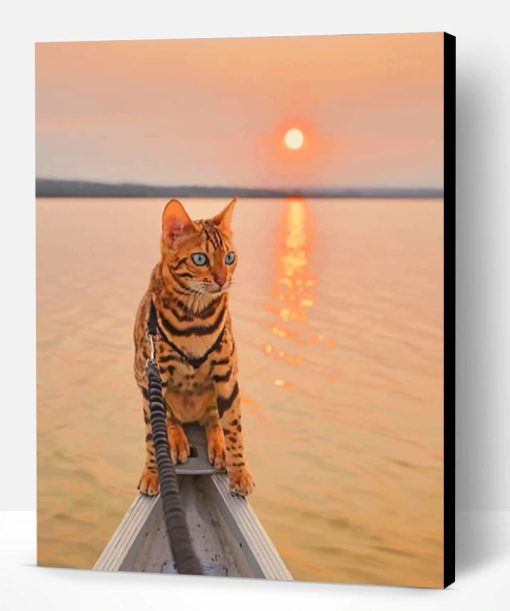 Bengal Cat In A Magical Sunrise Paint By Number