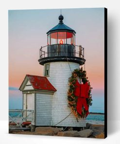 Christmas Lighthouse Paint By Number