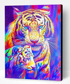 Colorful Siberian Tigers Paint By Number