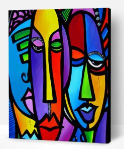 Colorful Abstract Faces Paint By Number