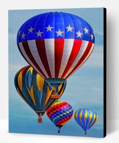 Colorful Hot Air Balloons Paint By Number