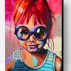 Colorful Little girl Wearing Glasses Paint By Number