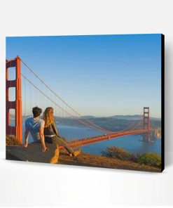 Couple In Golden Gate Bridge Paint By Number