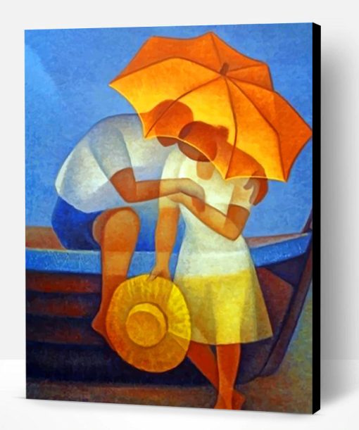 Couple Under An Umbrella Paint By Number