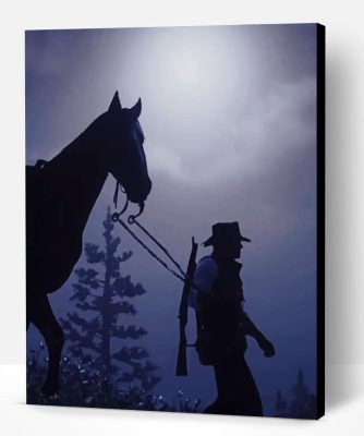 Cowboy Silhouette Paint By Number