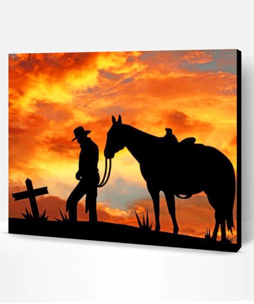 Cowboy Silhouette Paint By Number