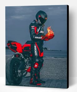 Fire Motocross Paint By Number