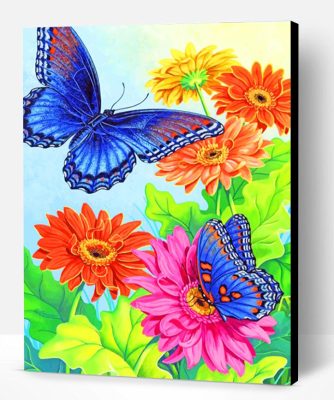 Flowers And Butterflies Paint By Number