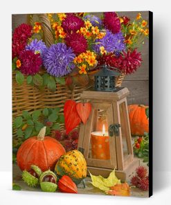 Flowers And Pumpkin Paint By Number