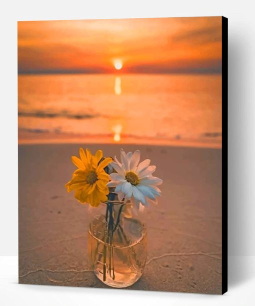 Flowers On The Beach Paint By Number