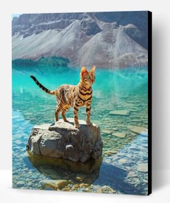 Bengal Cat In A Geographical Beauty Seascape Paint By Number