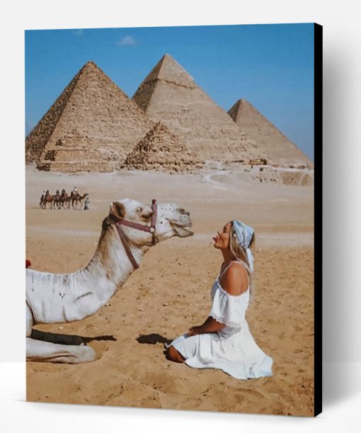 Girl And Camel In Egypt Paint By Number