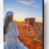 Girl And Camel In Sahara Paint By Number