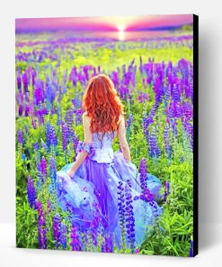 Girl In Lavender Fields Paint By Number