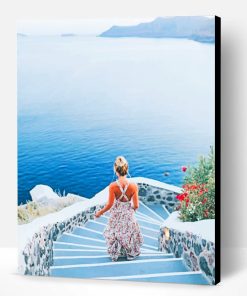 Girl In Santorini Paint By Number