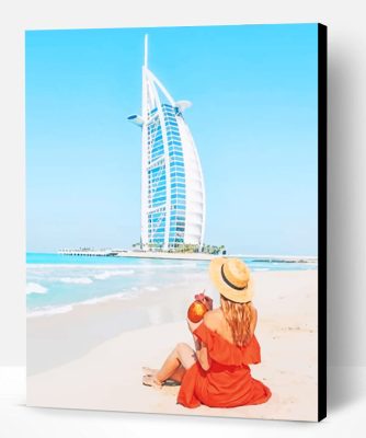 Girl Spending Her Time Looking At Burj Al Arab Paint By Number