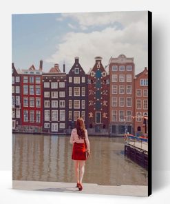 Girl Watching Amsterdam Buildings Paint By Number