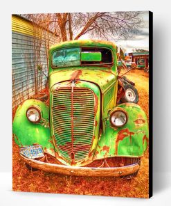 Green Farm Truck Paint By Number
