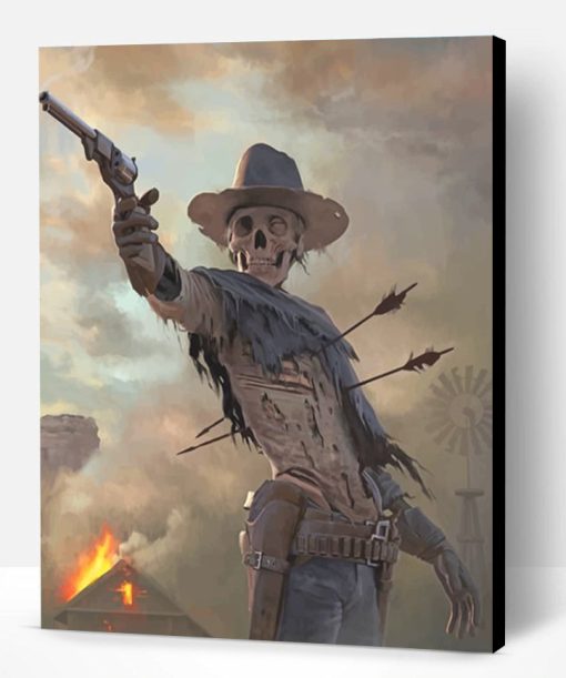 Gunslinger Skull Paint By Number