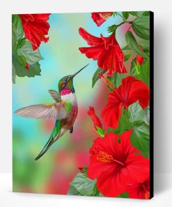Hummingbird And Flowers Paint By Number