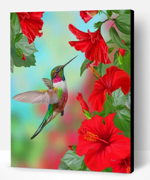 Hummingbird And Flowers Paint By Number