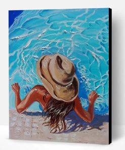 Lady Enjoying The Summer In The Swimming Pool Paint By Number