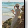 Lady Reading A Book In The Beach Paint By Number