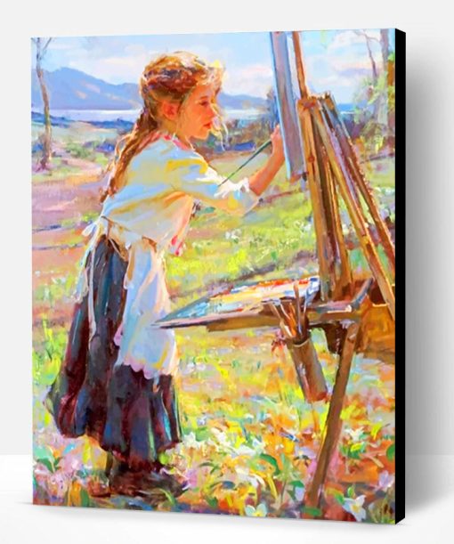 Little Girl painting Paint By Number