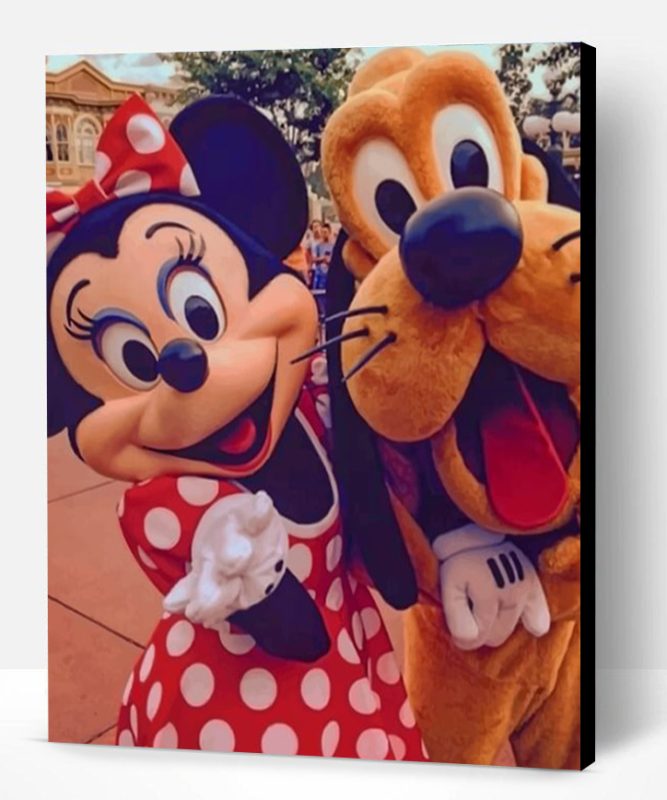 Minnie Mouse And Pluto Paint By Number