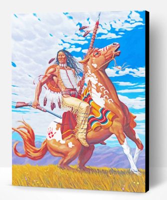 Native American On Horse Paint By Number