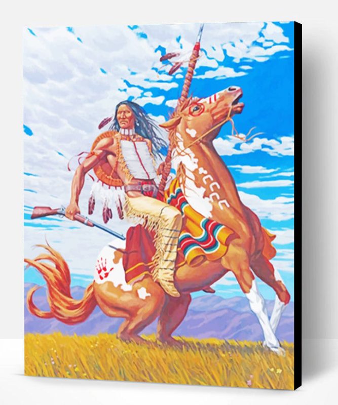 Native American On Horse Paint By Number