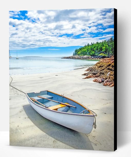 Ocean View With Boat Paint By Number