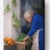Old Woman Selling Fruits And Vegetables Paint By Number