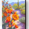 Orange Flowers And Cactus Paint By Number