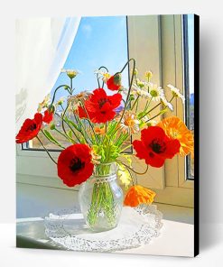 Orange And Red Flowers Paint By Number