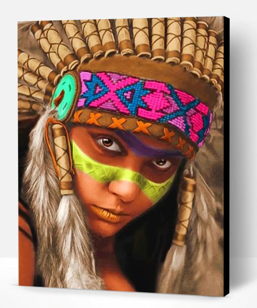 Red Indian Girl Paint By Number