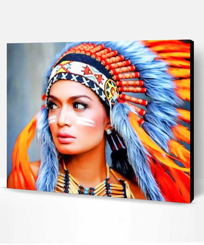 Red Indian Girl Paint By Number