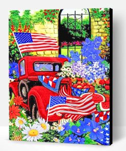 Red American Truck Paint By Number