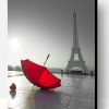 Red Umbrella In Paris Paint By Number