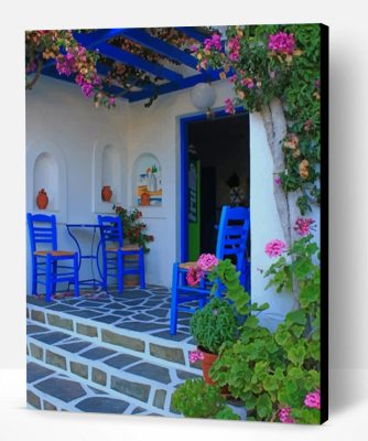 Santorini Style Garden Paint By Number