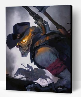 Skeletal Cowboy Paint By Number