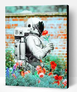 Space Man With Flowers Paint By Number